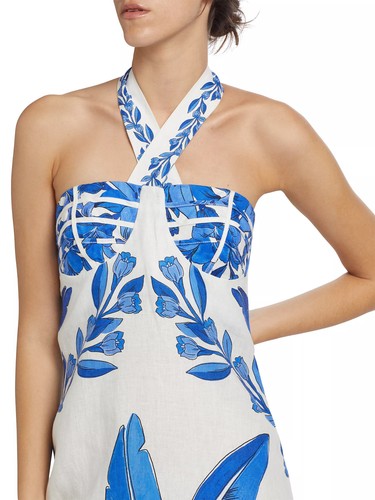 Farm Rio Womens Blue Yard Sleeveless Maxi Dress Large Off-White - NWT $298 - Picture 3 of 7