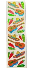 HAMBLY STUDIOS STICKERS SHEET PRISMATIC PARTY/FIESTA MEXICO CELEBRATION - RARE