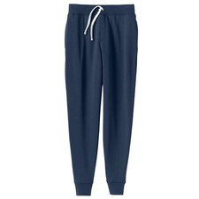 Lands End Men Navy Blue Fleece Jogger Sweatpants Large 36-38 Loungewear OEKO-TEX