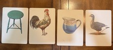 Vintage 1959 Economy Company Educational Flash Cards Set of 4