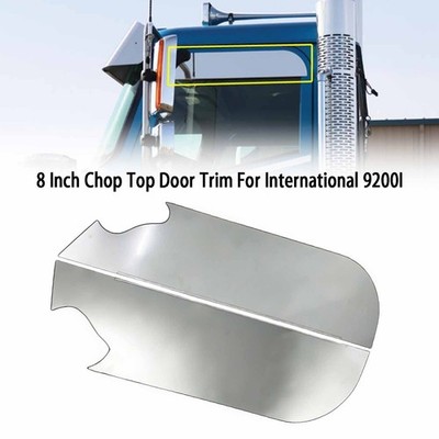 New Pair 8 Inch Chop Top Window Trim Stainless Polished for International 9200I
