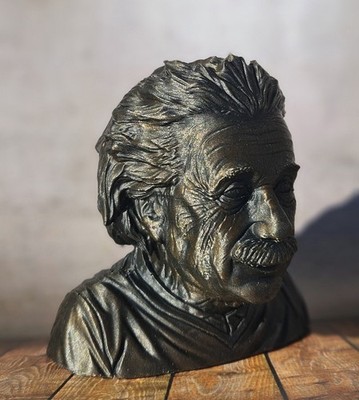 Albert Einstein Büste 3D gedruckt mit Nachbearbeitung Hand