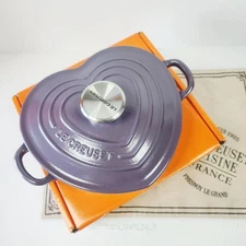 Le Creuset D'Amour Heart Plate Dish 20cm Amethyst and Purple Cast Iron Japan