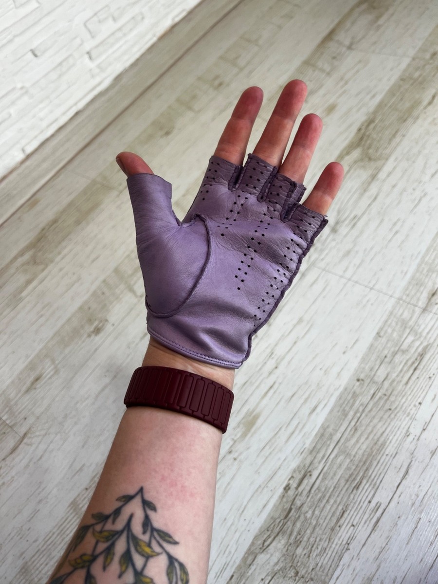 Dsquared2 Lilac Purple Soft Leather Mittens Fingerless Gloves Size