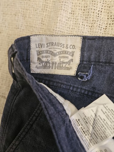 Levi's Two Horse Brand Linen Blend Pants Men's 38 x 32 Blue Jeans Navy - Picture 4 of 6