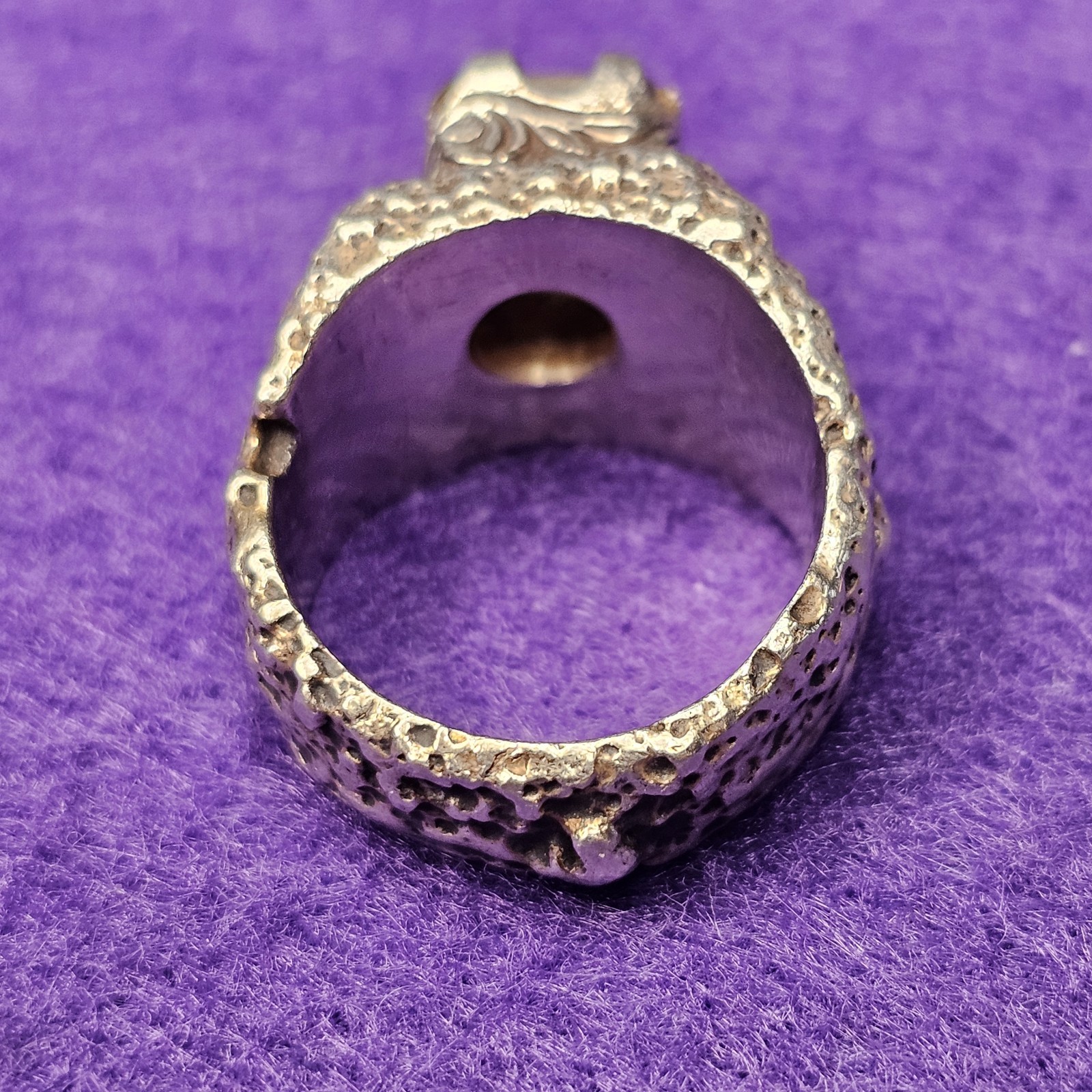 Brutalist Sterling Silver Ring Tourmalinated Quar… - image 11