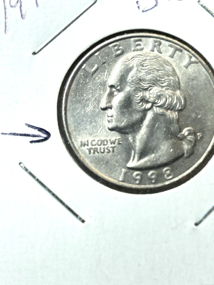 1998 P AU Washington Quarter DDO. Doubling "In God We Trust"(STUNNING) #2 - Image 2 of 4