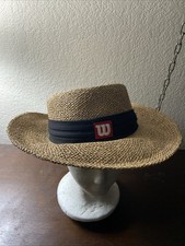Vintage WILSON Straw Golf Hat Black Red Logo ...