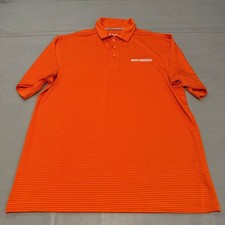 Whataburger Official Men Orange Stripe Employee Worker Polo Shirt Stretch-M-5972