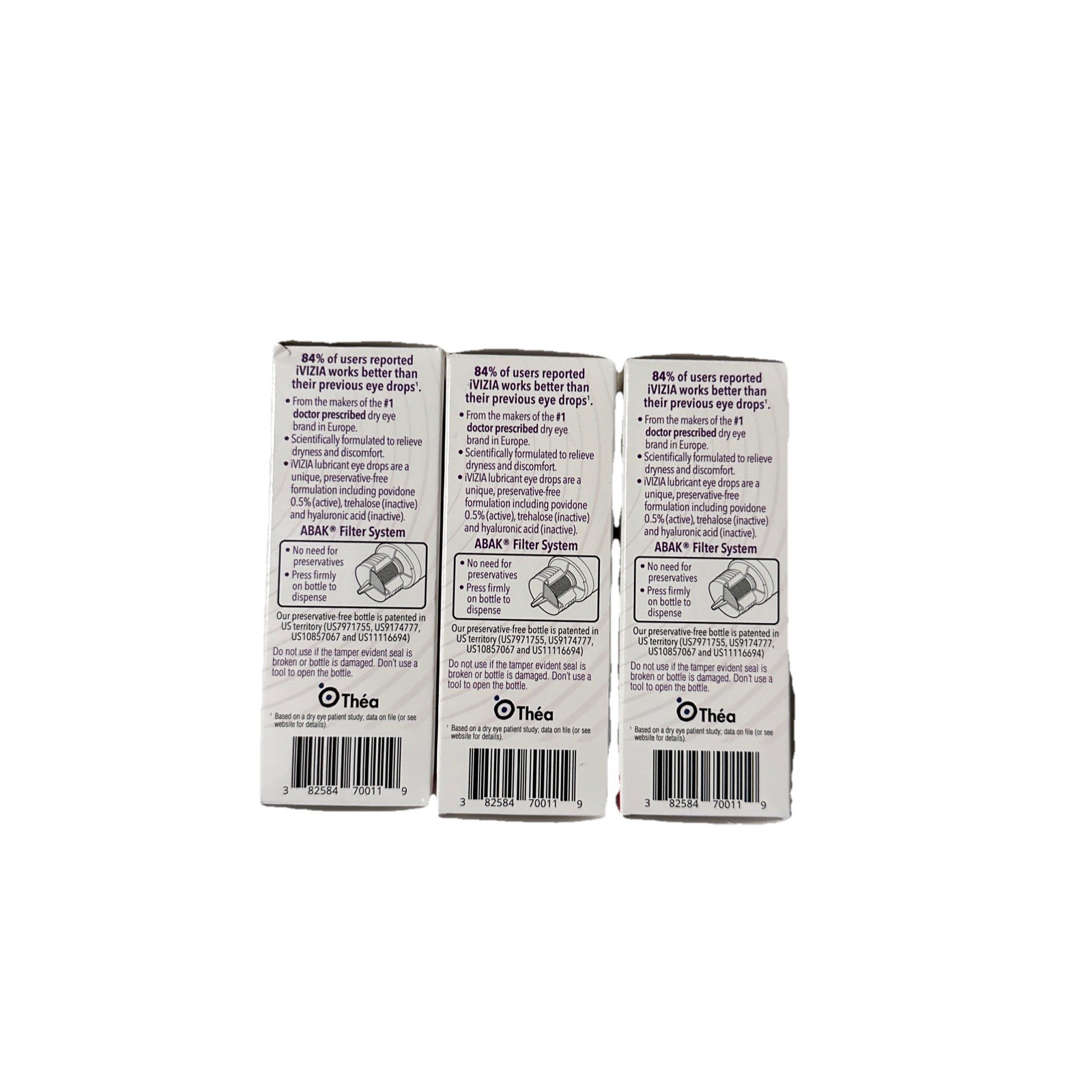 3 Box LARGE 0.33oz (10mL) iVIZIA Eye Drops  EXP 2027/06