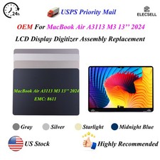 OEM For MacBook Air A3113 M3 13in 2024 LCD Display Screen Digitizer Replacement