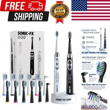Duo Rechargeable Electric Toothbrush Set - with 14 Brush Heads, 3 Modes, Smar...