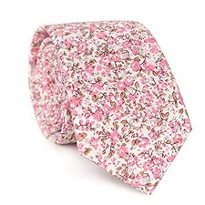 Men's Cotton Printed Floral Tie 2.56" Skinny Narrow Necktie Various Designs 51