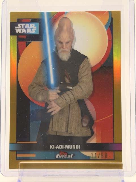 2025-26 Topps Finest Star Wars #F-19 Ki-Adi-Mundi Gold Refractor  /50