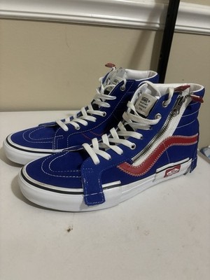 Vans SK8-Hi Reissue Cap Blue Red Zip Patchwork Men s 10/Women s 11.5   Pre-Owned