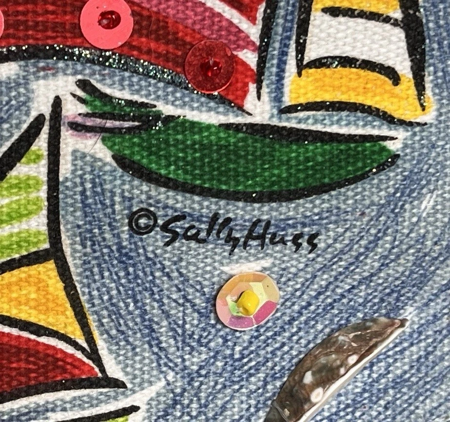 Сумочка Sally Huss парусники с солнцем и песком украшенные блестками соломенная сумочка - Изображение 2 из 4