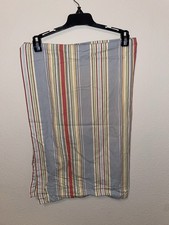 POTTERY BARN 2010 Blue Tan Coral Organic Cotton Striped STANDARD Shams Set Of 2