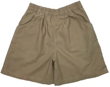 Vintage Gitano Women Size M Elastic Waist Pull-On Paperbag Shorts Khaki Brown