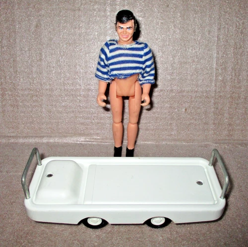 Vintage 1970`s Tonka Ambulance Gurney & Tonka Figure