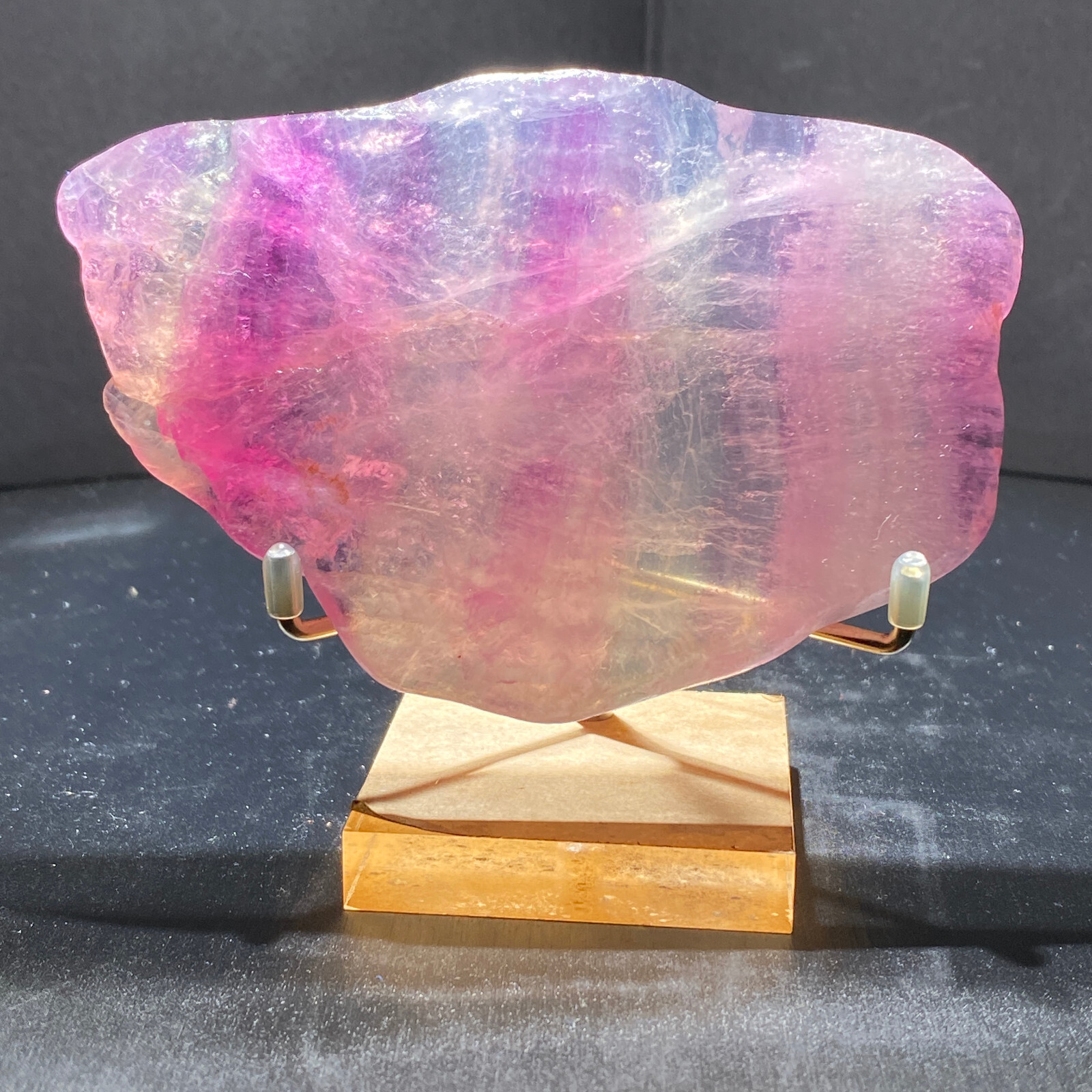 70g Natural Rainbow Fluorite Crystal Rough Slice Specimen