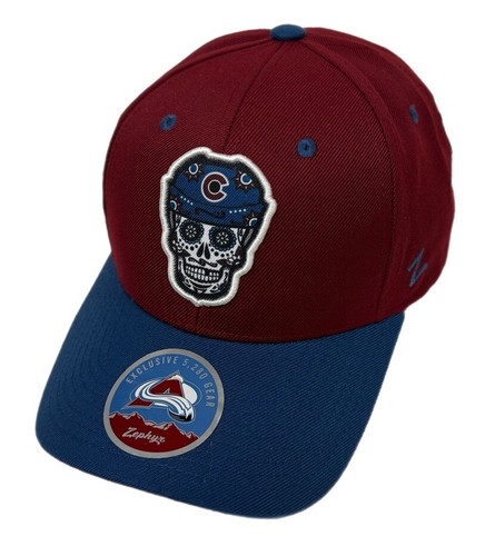 Zephyr NHL Colorado Avalanche RARE “Skulleton” Curved Bill ADJ Hat BRAND NWT