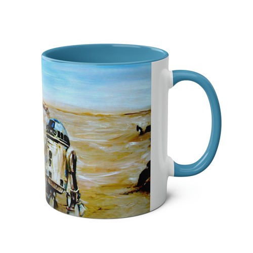 Starwars Abstract - The Droids R2-D2, C3P-O Two-Tone Coffee Mugs, 11oz - Picture 8 of 32