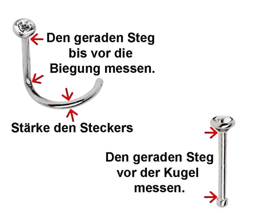 Piercing Gioielli Piercing Naso Borchie Spirale 0,8mm Fiore con Zirconia IN 3mm - Immagine 2 di 2