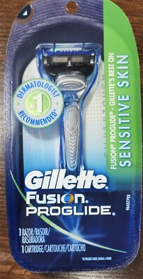 Gillette Fusion ProGlide Razor  [SILVERTOUCH] + 5 Blade CARTRIDGE NEW Sealed 