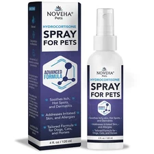 NOVEHA 1% Hydrocortisone Spray for Dogs Cats Horses – Hot Spot Treatment & ...