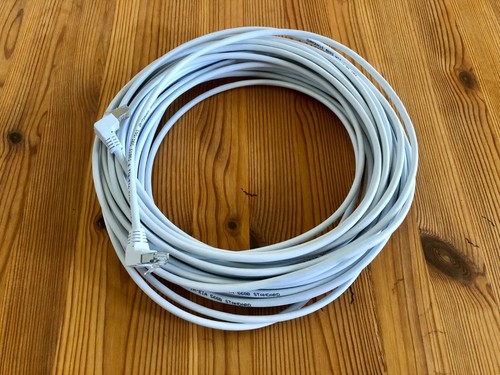 LAN Kabel 15m Cat 6 Ethernet Netzwerkkabel Weiß High Speed Internetkabel