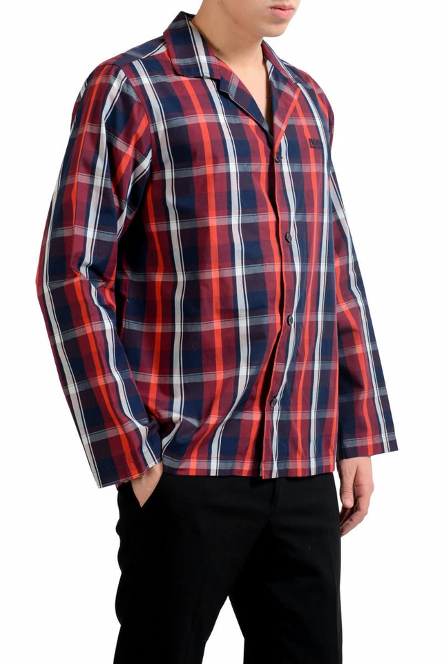 Hugo Boss "Pijama2" Hombre Multicolor Cuadros Manga Larga Pijama Camisa EE. UU. M IT 50 Foto 2 de 4
