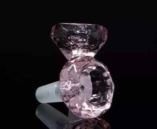 2PCS 2.5" Pink Diamond Slide Bowl 14mm Water Pipe Hookah Head Piece Thick Bowl