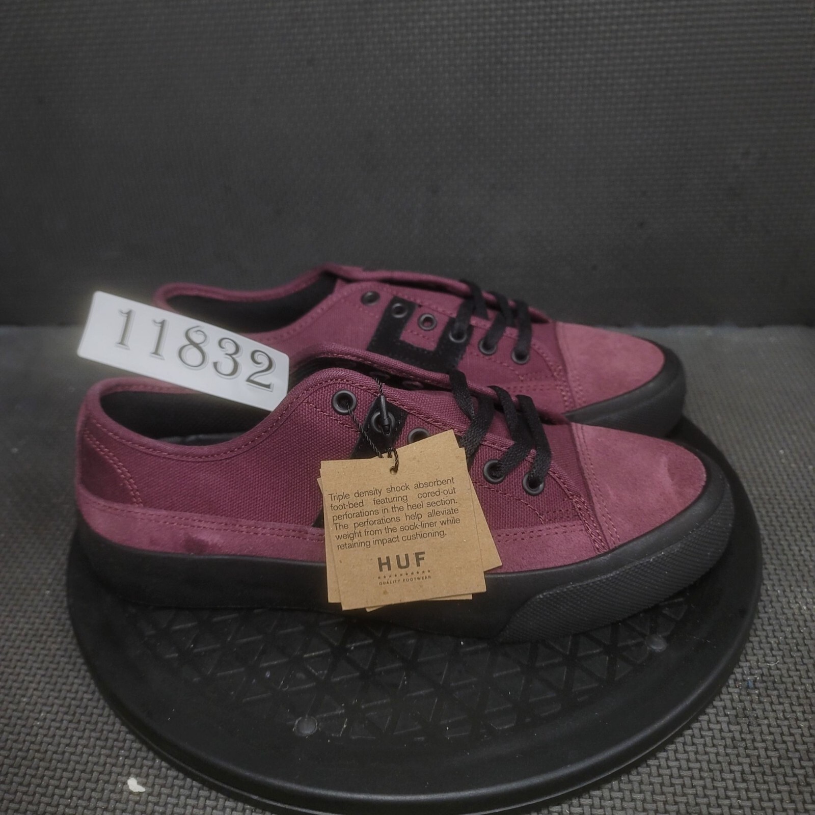 HUF Hupper 2 LO Sneakers Youth Sz 5.5 Burgundy Skate Shoes