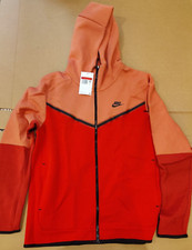 New Nike Men's Tech Fleece Hooded Jacket Habanero Red Sz L CU4489-827 Sportswear