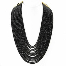 Black Spinel Rondelle Faceted 3mm Gemstone Beads 18"-22" 10 Strands 1 Necklace