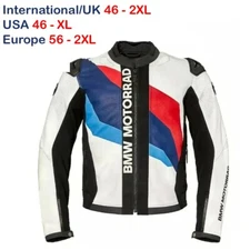 BMW Motorrad Motorbike Leather Jacket Original Cowhide Motorcycle USA-XL, EU-2XL