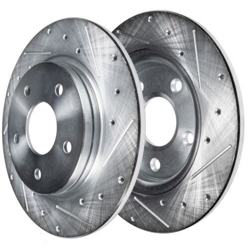 Pair Rear Drilled Disc Brake Rotors for 2013 - 2022 Mazda CX-30 CX-5 MX-30 EV - Picture 3 of 7