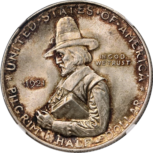 1921 Pilgrim Commem Half Dollar NGC MS67 Superb Eye Appeal Strong Strike
