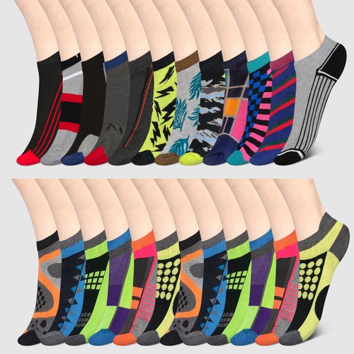 12 pares de calcetines deportivos de malla absorbente de humedad rendimiento tobillo corte bajo para hombre - Imagen 8 de 27