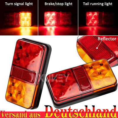 2x LED Rückleuchten mit4 Funktionen Lauflicht LKW Anhänger Beleuchtung 12V 24V