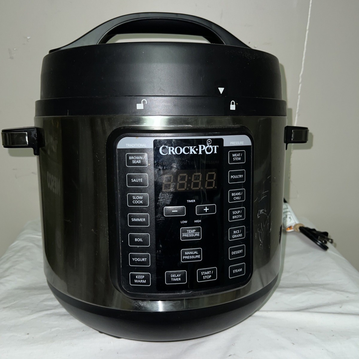 Crock-Pot Quart 15 Program Stainless Steel Crock Multi-Cooker with Lid,  Steel