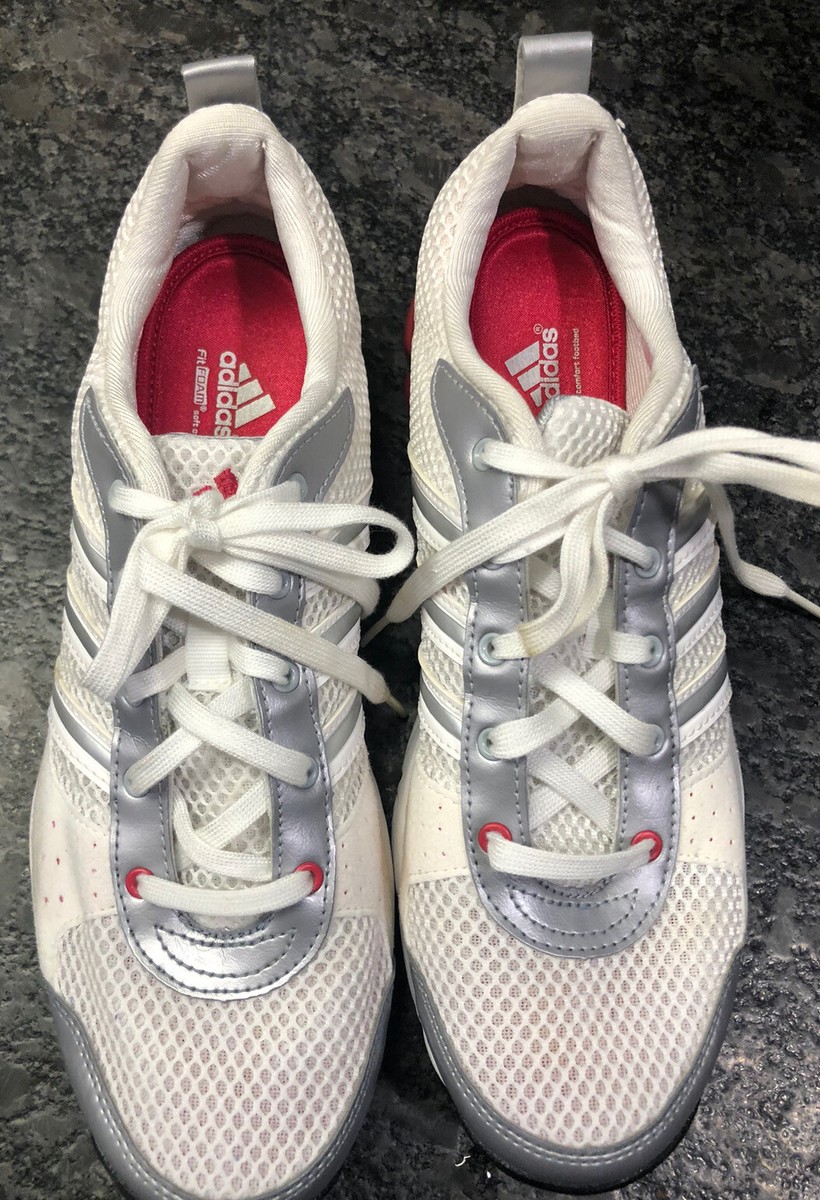 Women's Adidas Torsion System 2010 White/Gray/Pink Mesh Sneaker