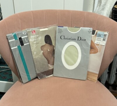 Vintage Colorful & Floral Fishnet Pantyhose Lot Dior/Falke/Worthington/Lafayette
