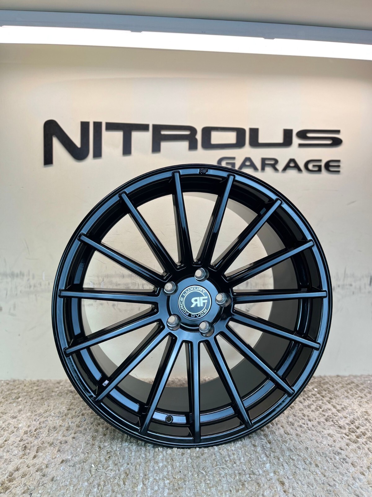 22 GLOSS BLACK CONCAVE STAGGERED RF15 WHEELS FIT BENTLEY FLYING SPUR SEDAN 03-18