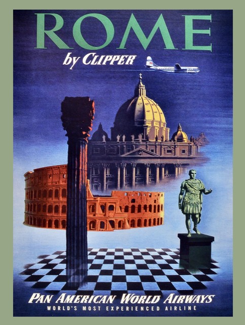 Aviation Travel POSTER.Stylish Graphics.ROME Italy.Home interior Art Decor.1378