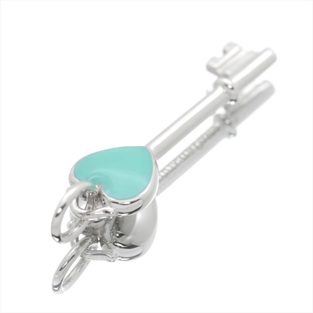 Tiffany & Co. Heart Key Charm Top Enamel Finish Tiffany Blue