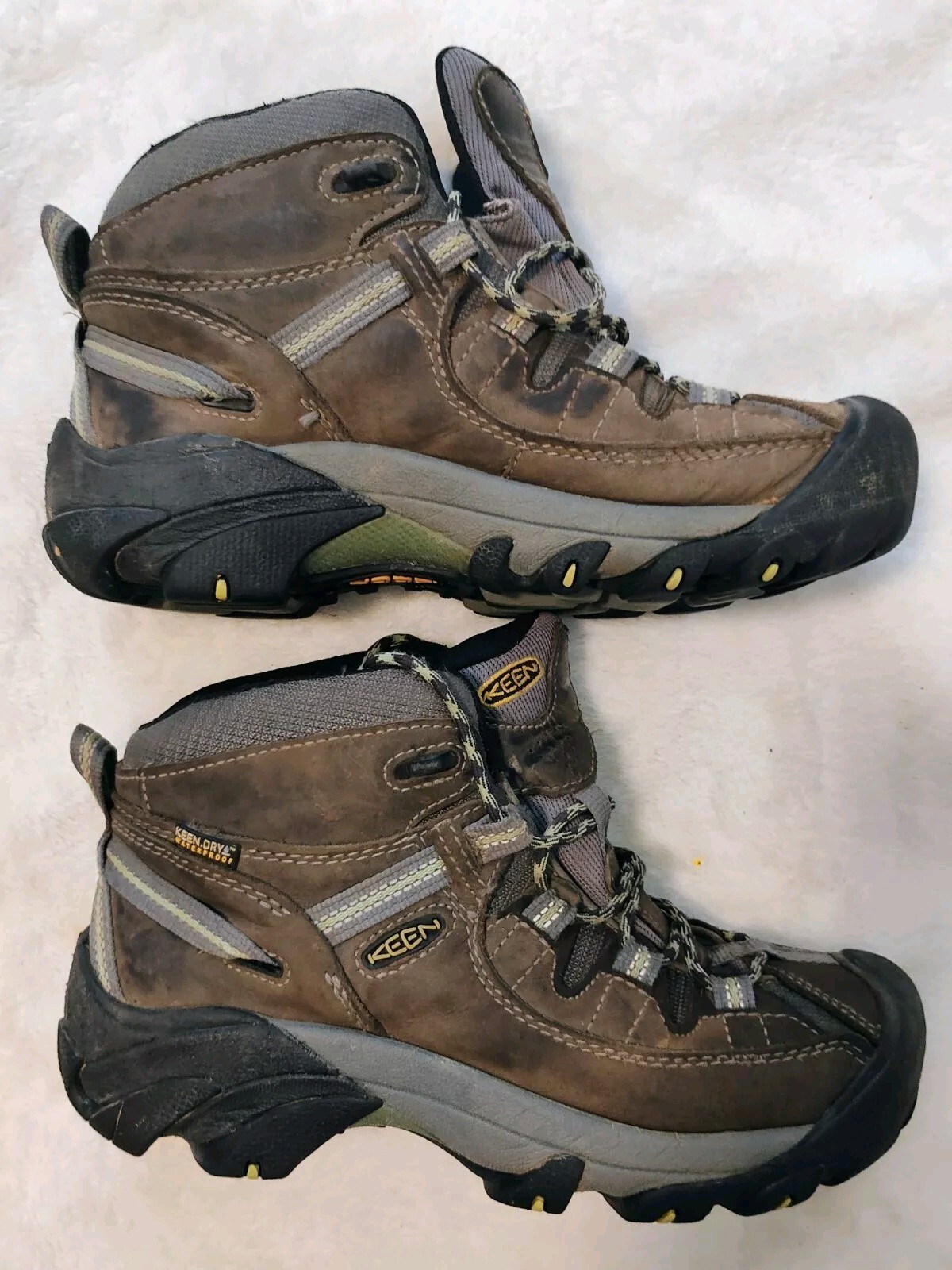 Scarpe da trekking impermeabili Keen donna taglia 7 Targhee II metà 1014997 stivali marrone verde