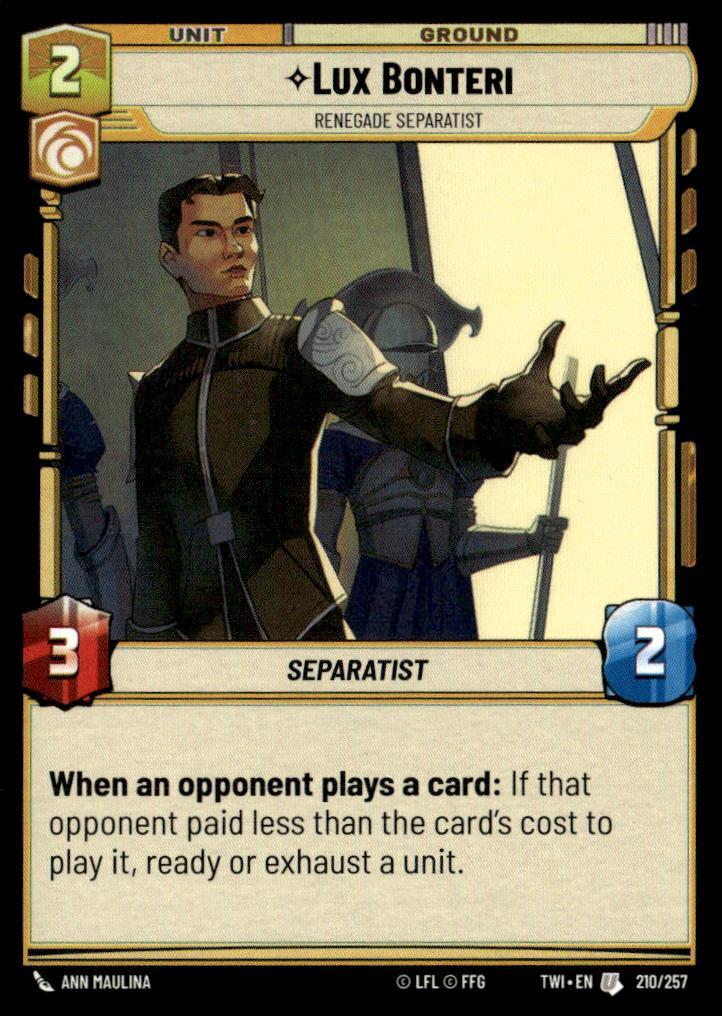 Star Wars Twilight of the Republic Lux Bonteri JW