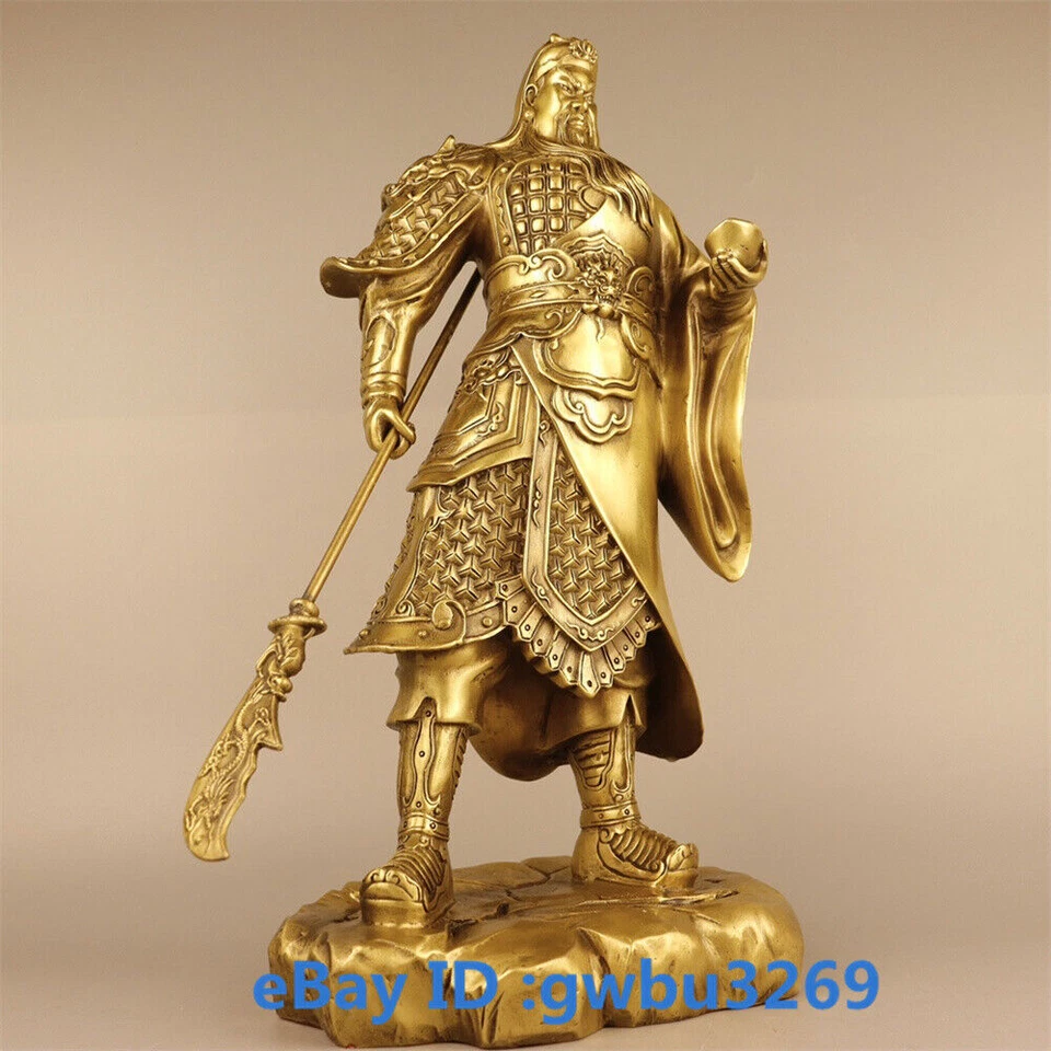 Coleção Fengshui China bronze esculpido guerreiro deus da riqueza estátua Guan Gong 23948 - Imagem 2 de 4
