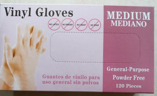 Vinyl Gloves Powder Free, Latex Free, M, L Size, *US Seller*